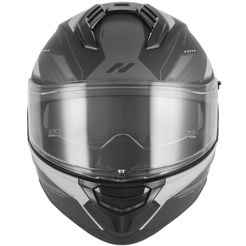 Casco integral de moto NOX N304-S REVO negro mate-plata