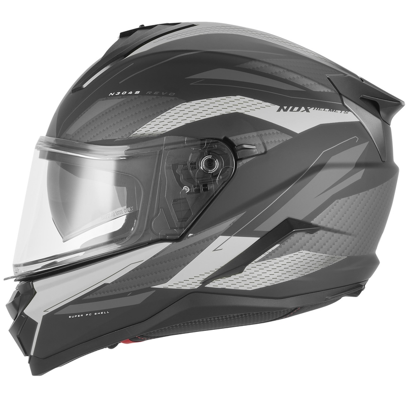 Casco integral de moto NOX N304-S REVO negro mate-plata
