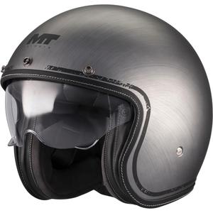 Casco de moto jet MT Lemans 2 SV S Brushed A2 gris mate