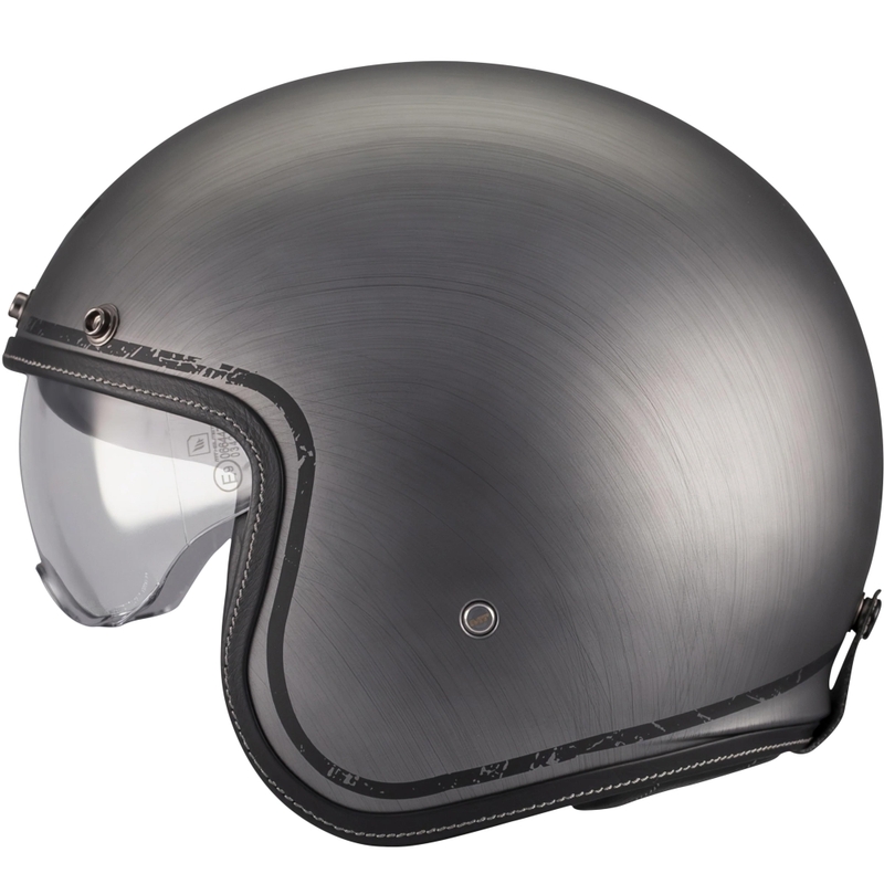 Casco abierto para motocicleta MT Lemans 2 SV S, acabado cepillado A2, gris mate.