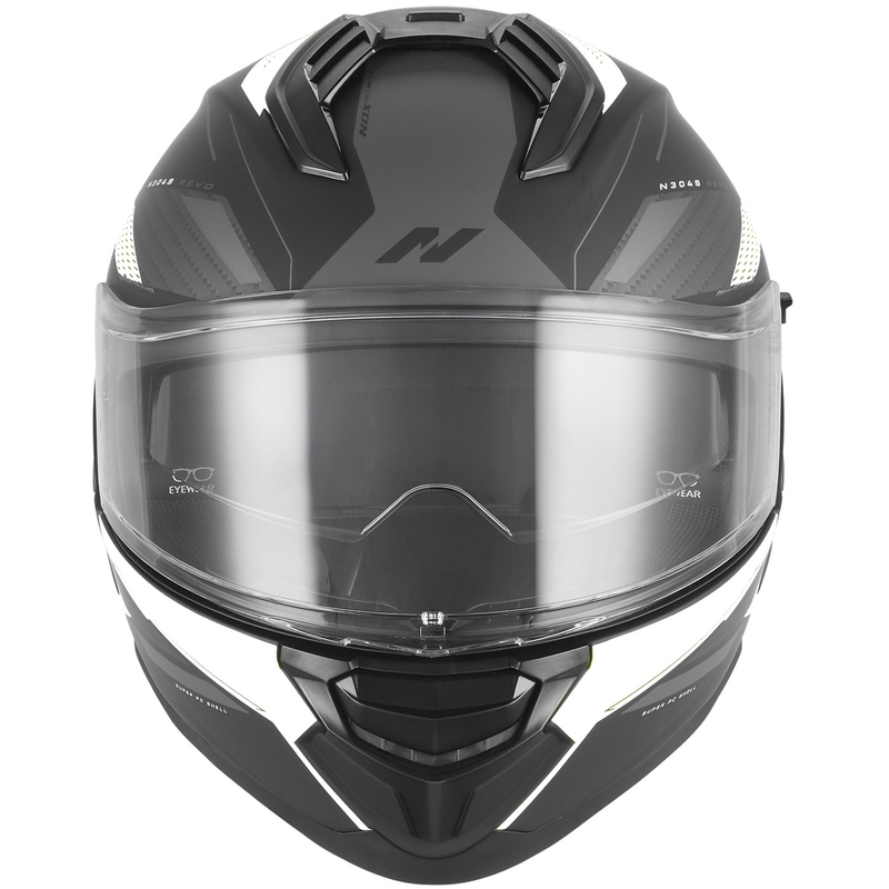 Casco integral de moto NOX N304-S REVO negro mate-blanco