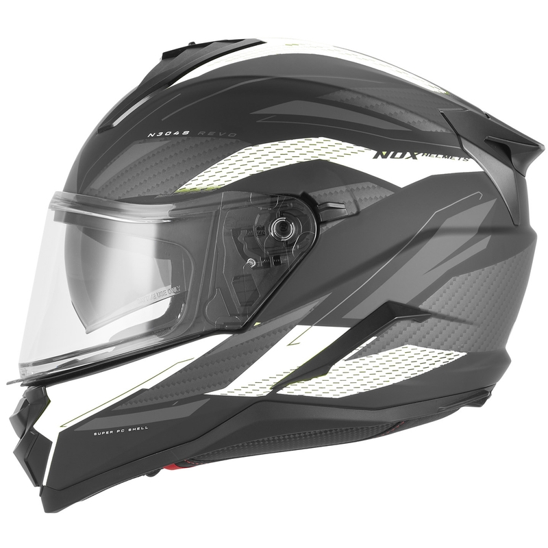 Casco integral de moto NOX N304-S REVO negro mate-blanco