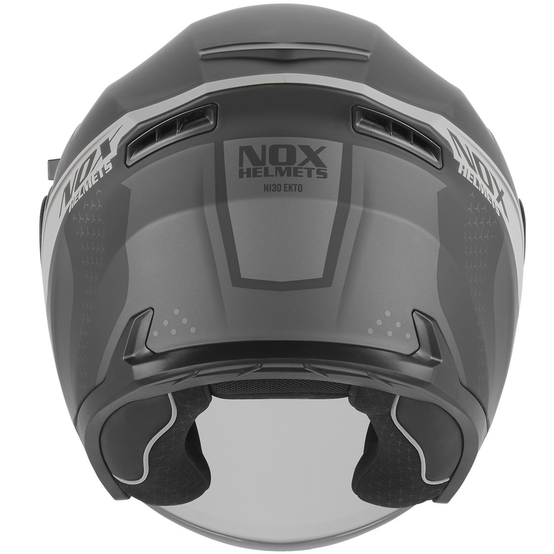 Casco de moto jet NOX N130 EKTO negro mate-plata