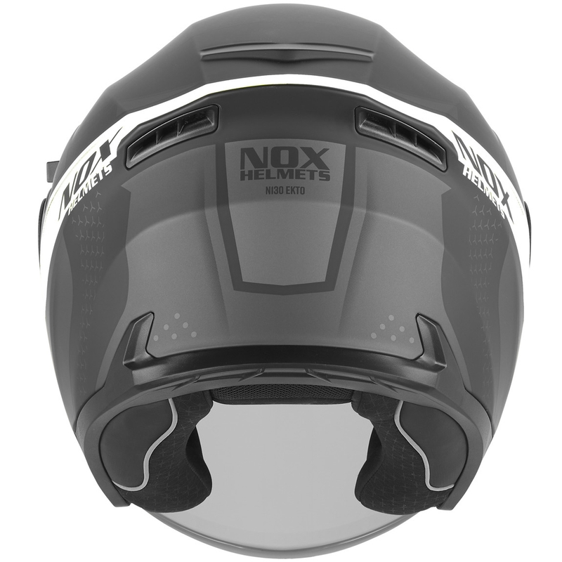 Casco de moto jet NOX N130 EKTO negro mate-blanco