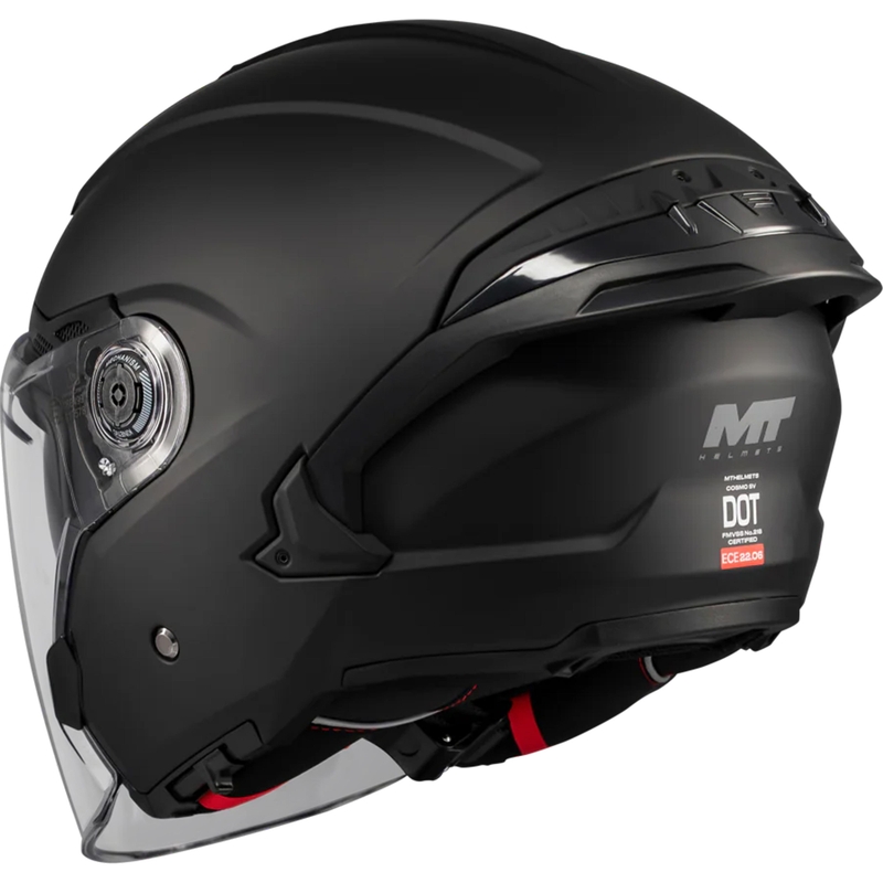 Casco de moto jet MT Cosmo SV Pure A1 negro mate