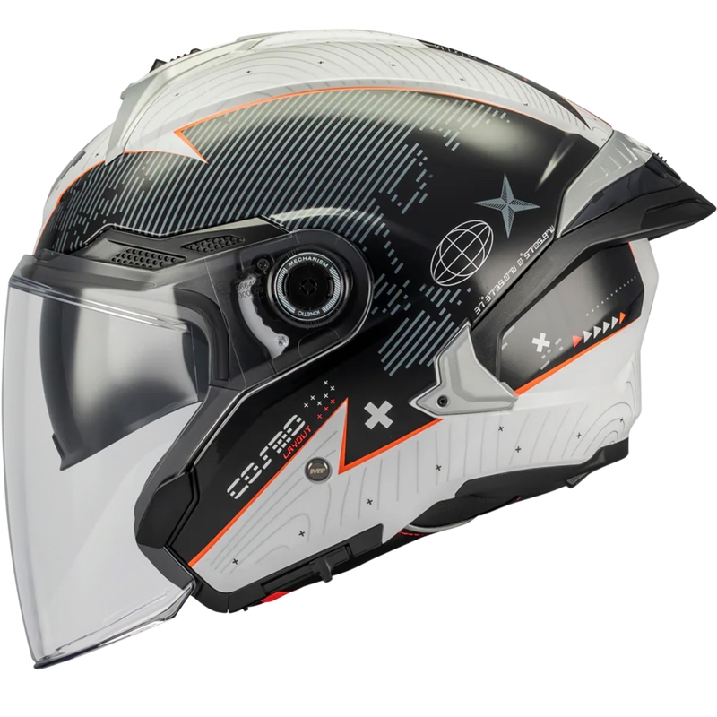 Casco de moto jet MT Cosmo SV Layout A1 negro-gris