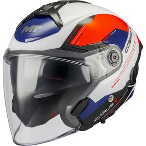 Casco de moto jet MT Cosmo SV Icarus A5 azul-blanco-rojo