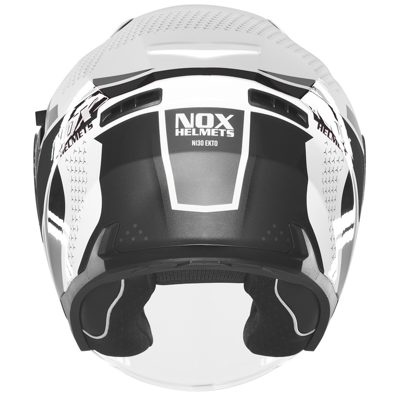 Casco de moto jet NOX N130 EKTO blanco-negro