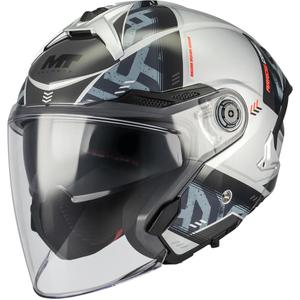 Casco de moto jet MT Cosmo SV Arrow C2 gris-negro