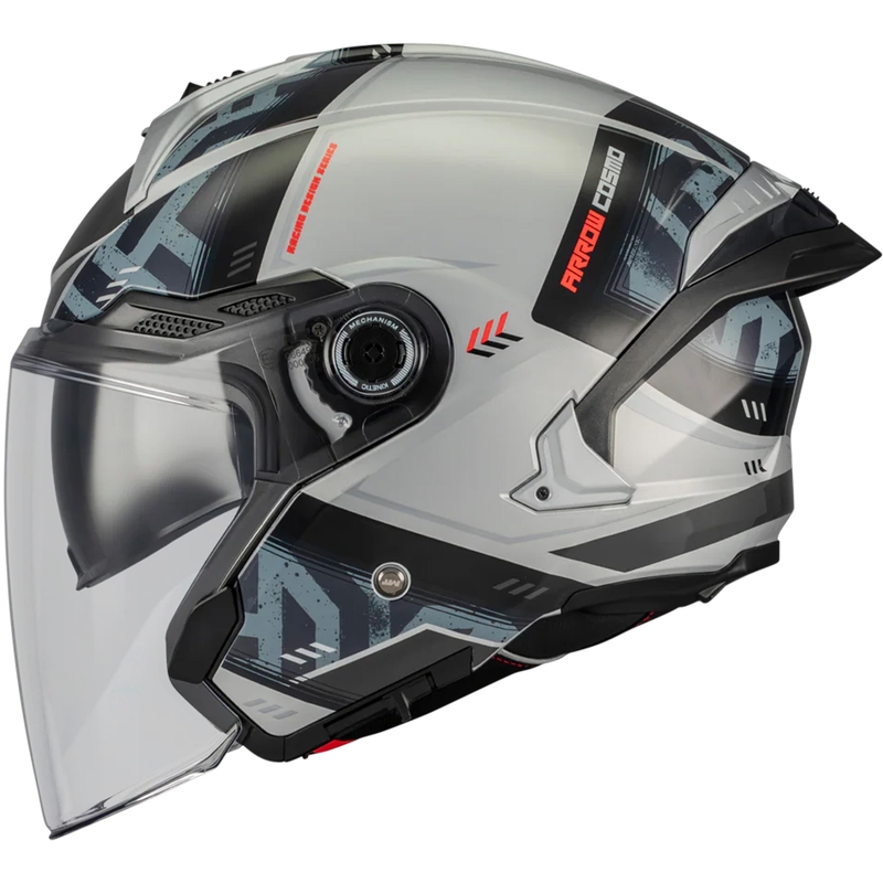 Casco de moto jet MT Cosmo SV Arrow C2 gris-negro