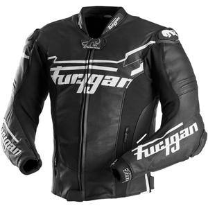 Chaqueta de cuero para moto Furygan Sirius negra y blanca