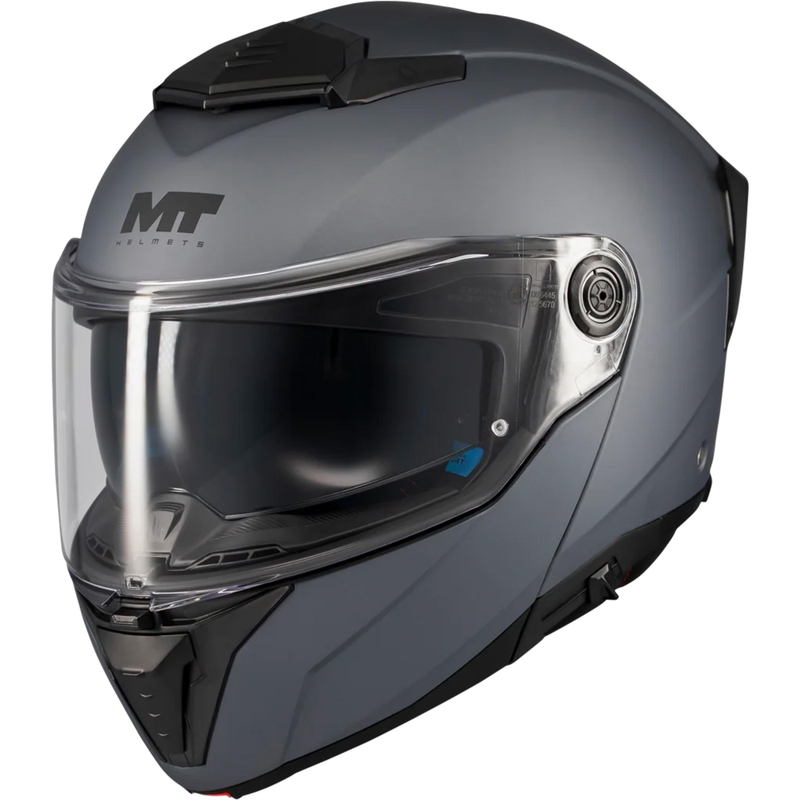Casco de moto abatible MT Atom 2 SV Pure A2 gris mate