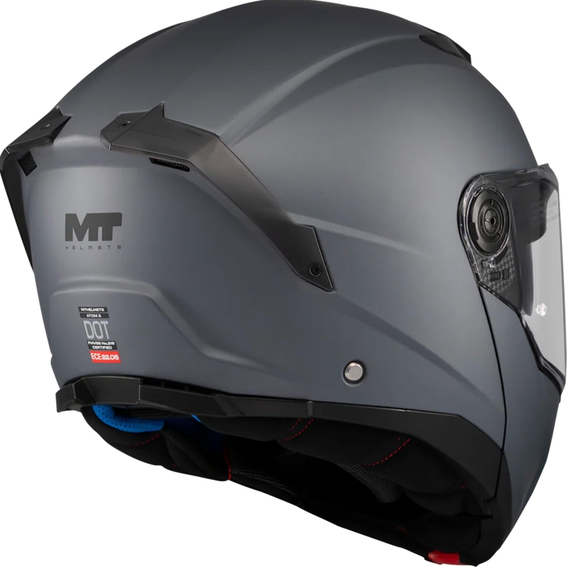 Casco de moto abatible MT Atom 2 SV Pure A2 gris mate