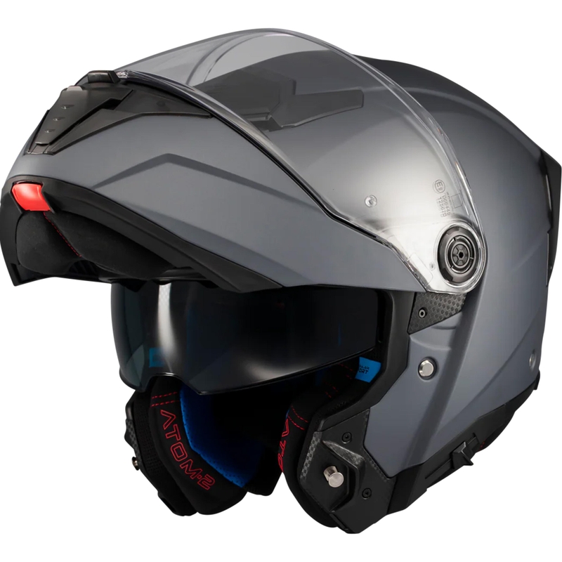 Casco de moto abatible MT Atom 2 SV Pure A2 gris mate
