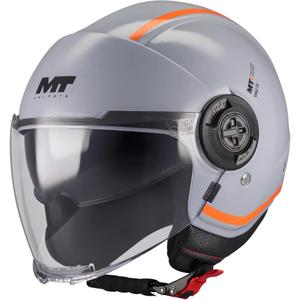 Casco de moto jet MT Viale SV S Tasty C4 gris-naranja