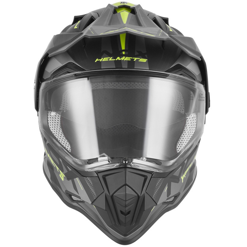 Casco de moto enduro NOX N312 Track negro mate-amarillo fluo