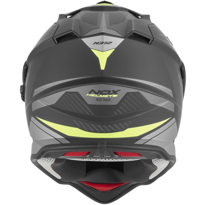 Casco de moto enduro NOX N312 Track negro mate-amarillo fluo