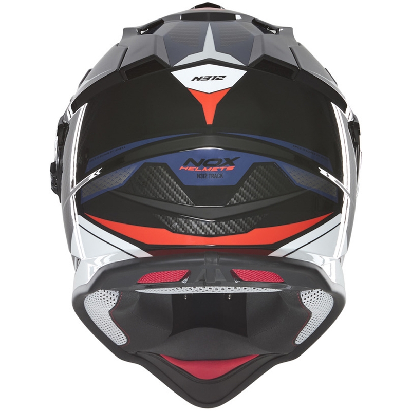 Casco de moto enduro NOX N312 Track azul-rojo