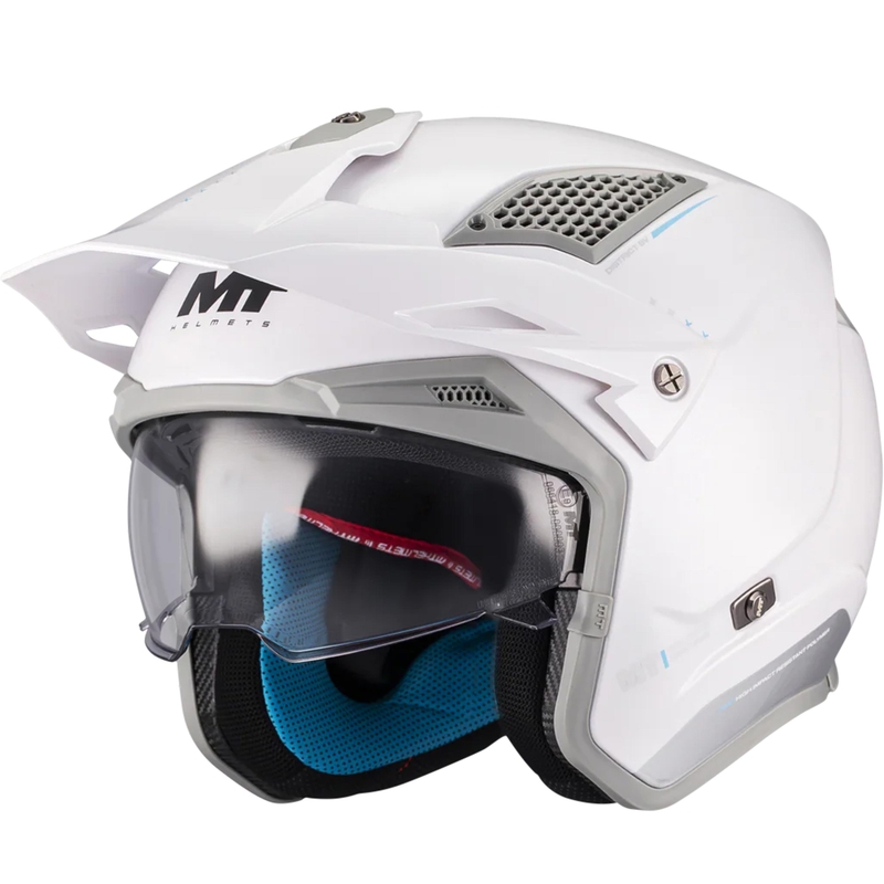 Casco de moto de trial jet MT District SV S Soul A2 blanco-gris
