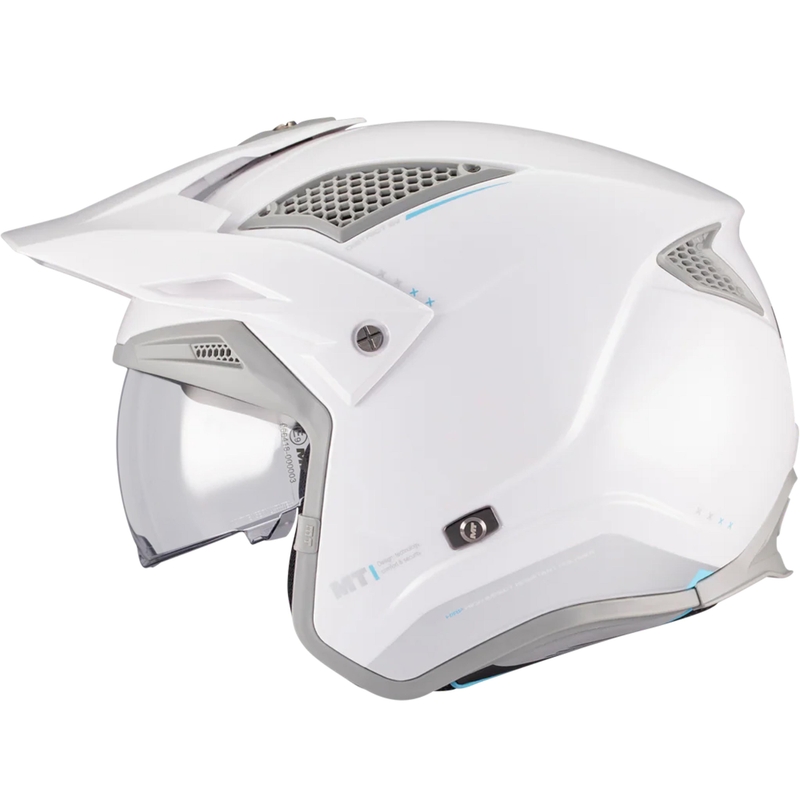 Casco de moto de trial jet MT District SV S Soul A2 blanco-gris