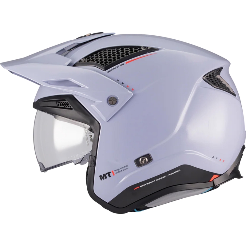 Casco de moto de trial jet MT District SV S Soul C17 gris-negro
