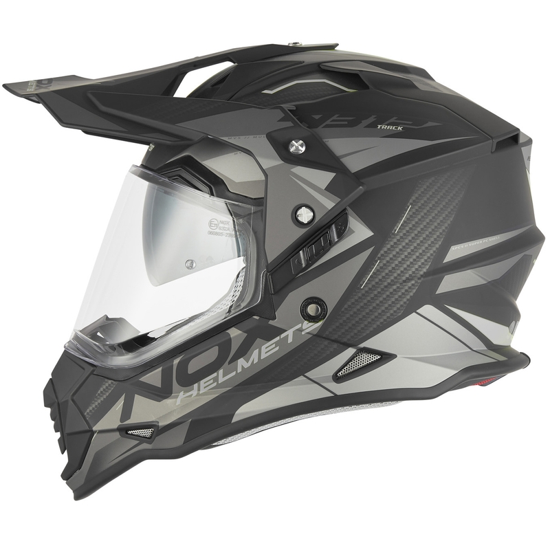 Casco de moto enduro NOX N312 Track negro mate-plata