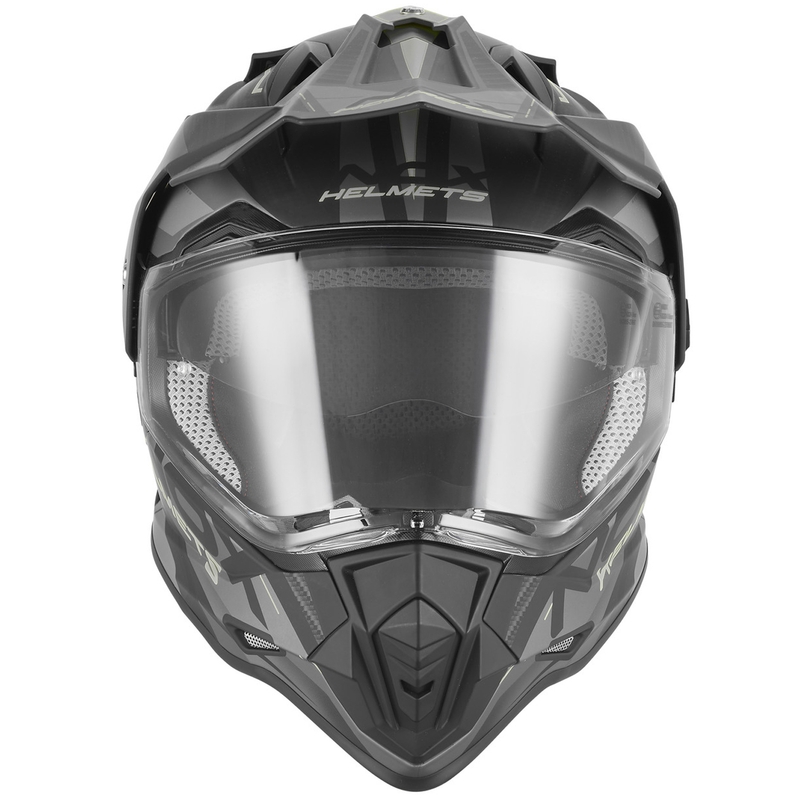 Casco de moto enduro NOX N312 Track negro mate-plata