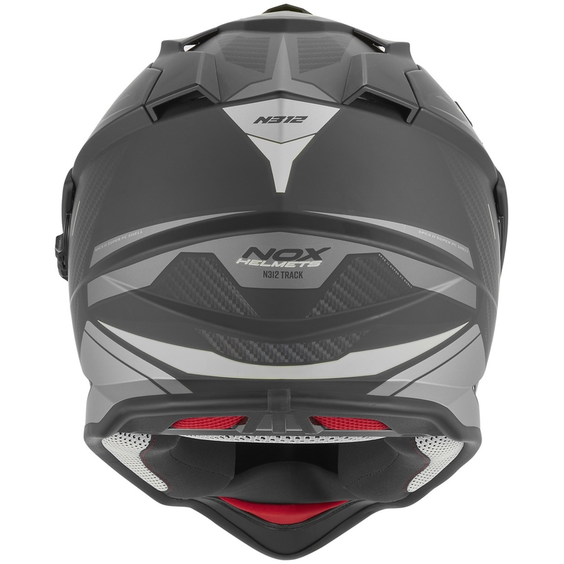 Casco de moto enduro NOX N312 Track negro mate-plata