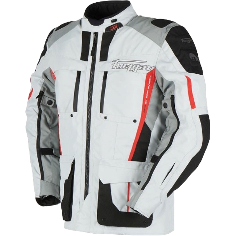 Chaqueta de moto Furygan Brevent 3 en 1 blanco-gris-rojo-negro liquidación