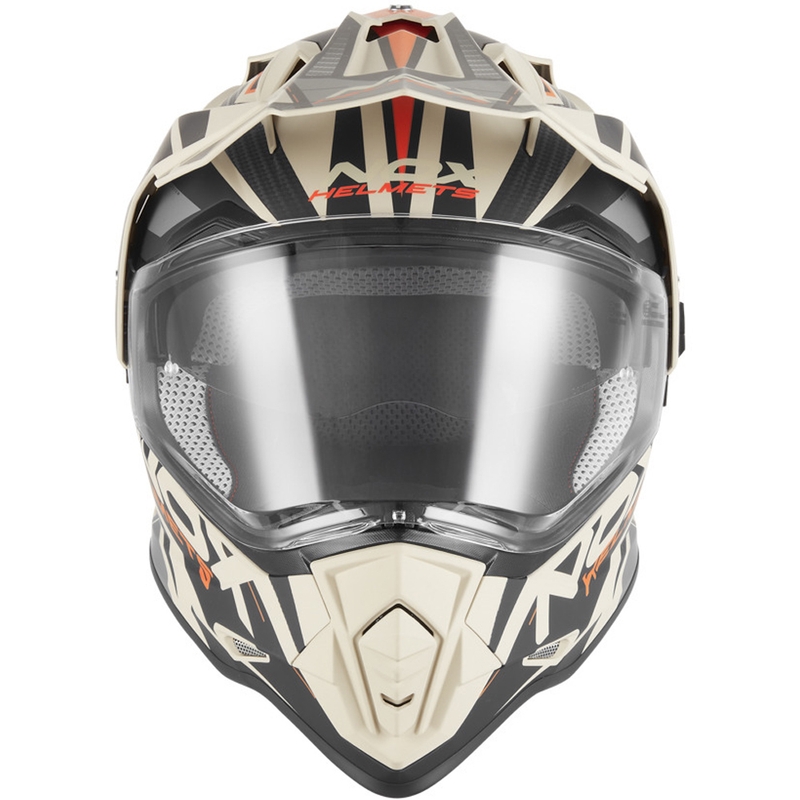 Casco de moto enduro NOX N312 Track arena-naranja mate