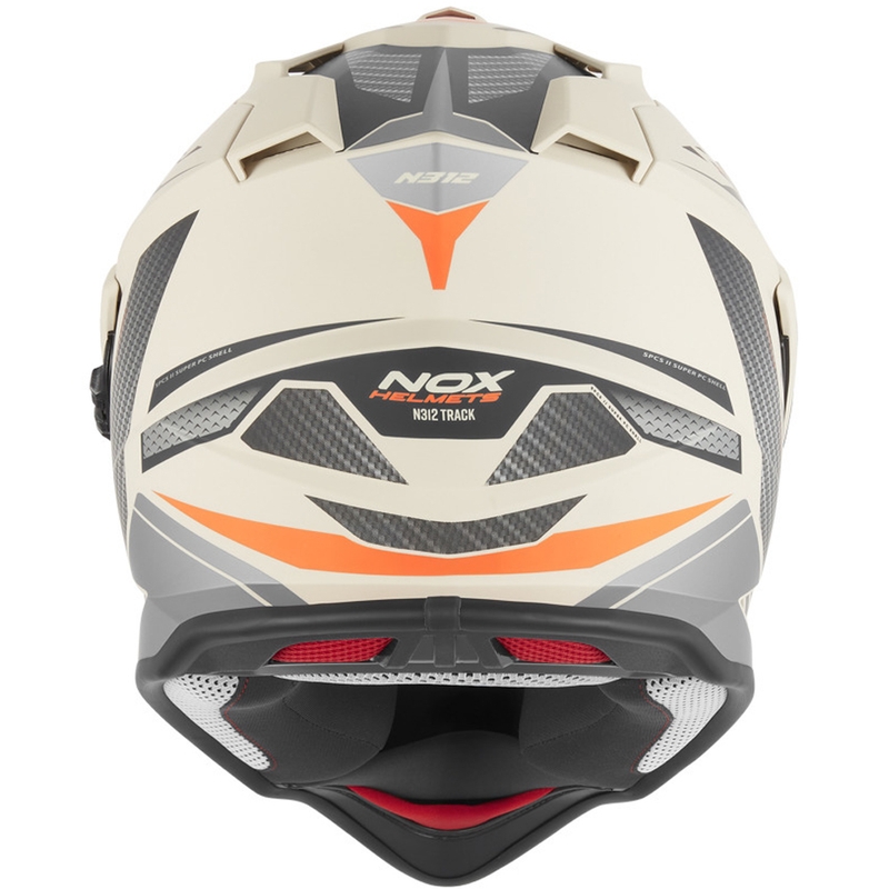 Casco de moto enduro NOX N312 Track arena-naranja mate