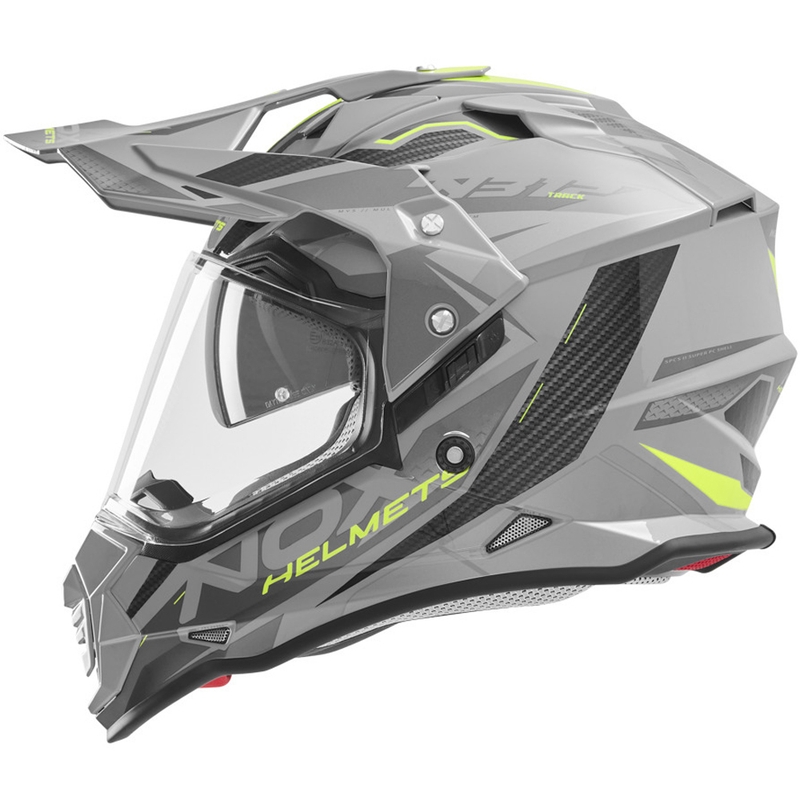 Casco de moto enduro NOX N312 Track gris-amarillo fluo