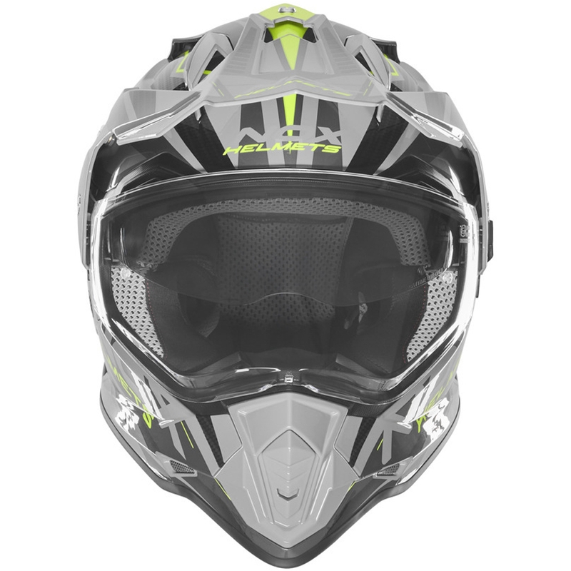 Casco de moto enduro NOX N312 Track gris-amarillo fluo