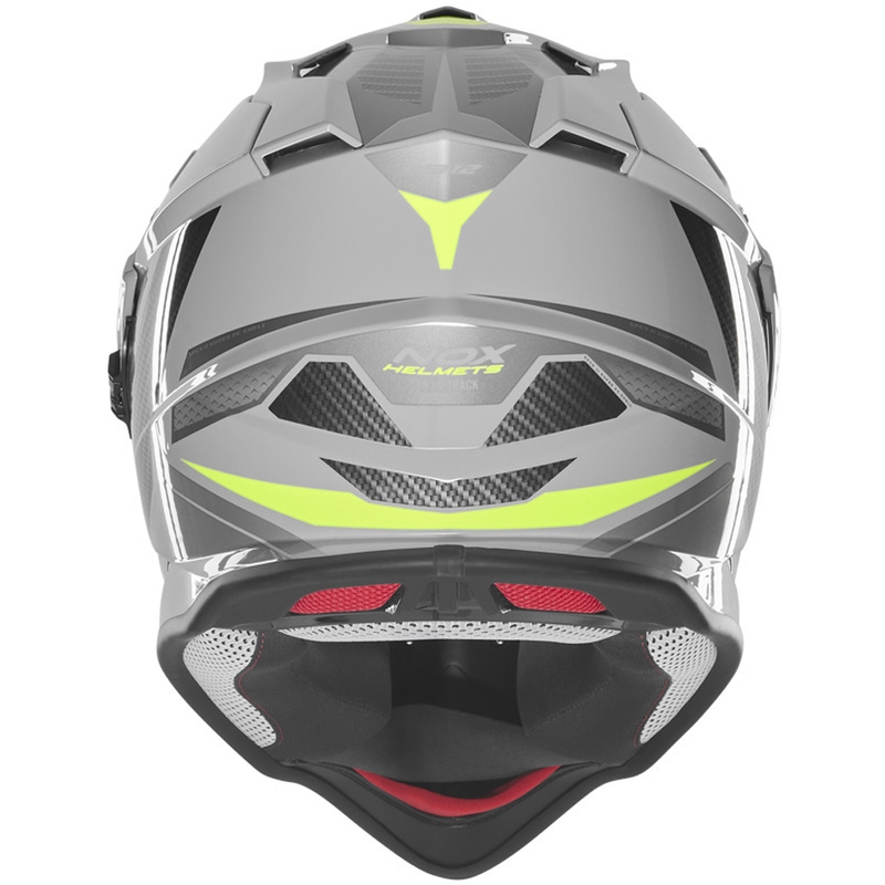 Casco de moto enduro NOX N312 Track gris-amarillo fluo