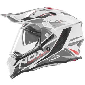 Casco de moto enduro NOX N312 Track blanco-rojo