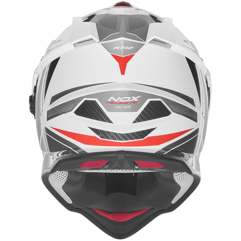 Casco de moto enduro NOX N312 Track blanco-rojo