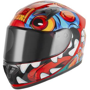 Casco integral de moto infantil NOX N731 Scrappy rojo-multicolor