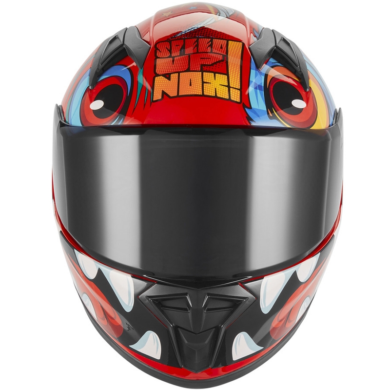 Casco integral de moto infantil NOX N731 Scrappy rojo-multicolor