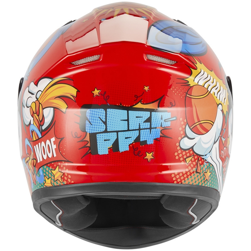 Casco integral de moto infantil NOX N731 Scrappy rojo-multicolor