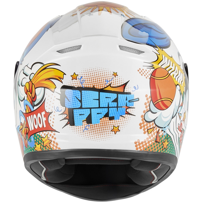 Casco integral de moto infantil NOX N731 Scrappy blanco-multicolor