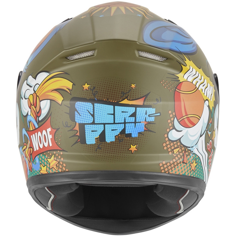 Casco integral de moto infantil NOX N731 Scrappy caqui-multicolor