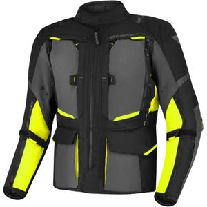Chaqueta de moto Shima Hero 2.0 negro-gris-amarillo fluo