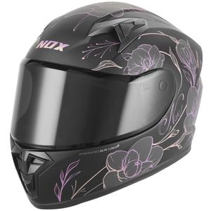 Casco integral de moto infantil NOX N731 Spring negro mate-rosa