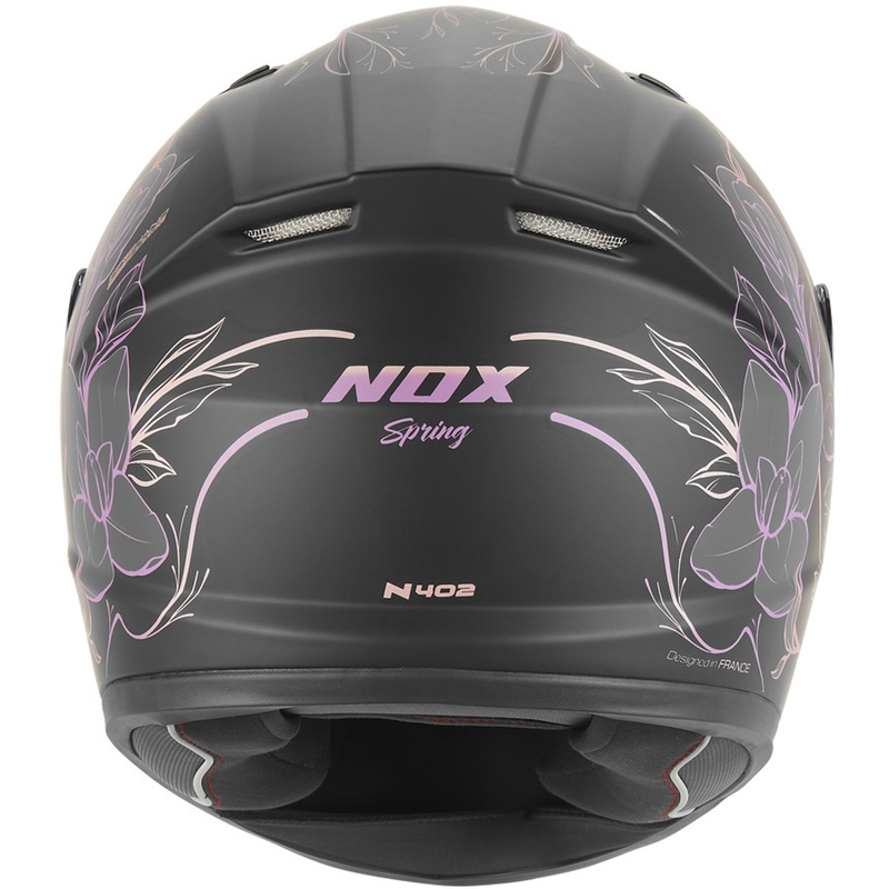 Casco integral de moto infantil NOX N731 Spring negro mate-rosa