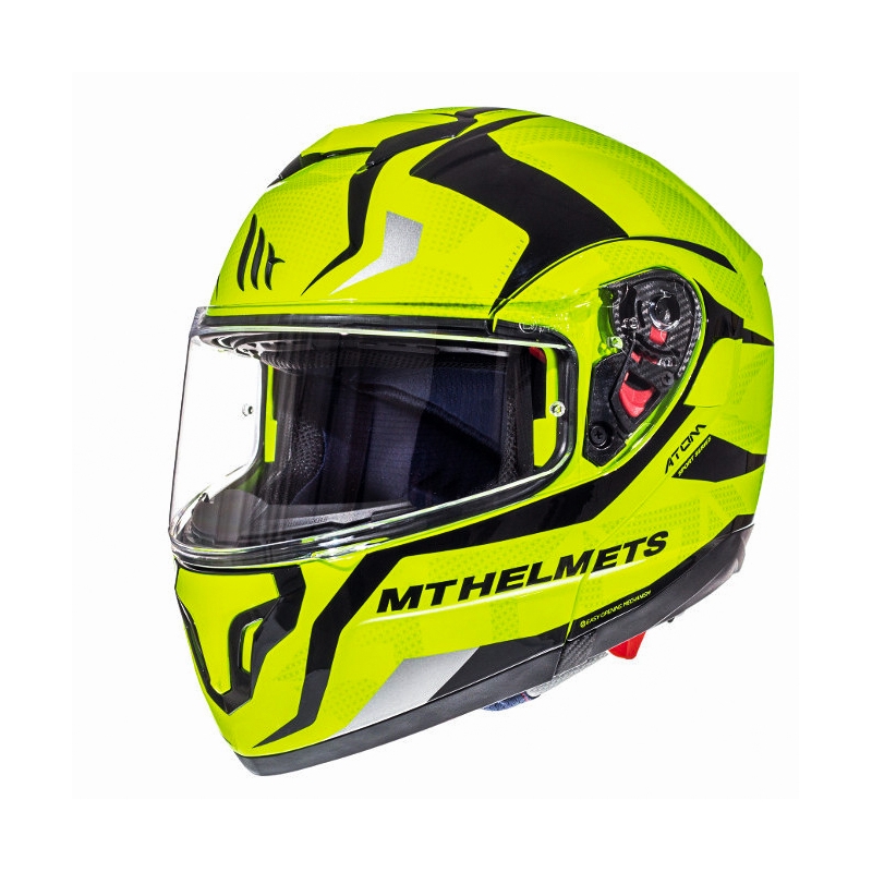 Casco de moto abatible MT Atom Divergence amarillo fluo en oferta - II. calidad