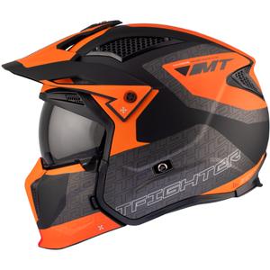 Casco abierto con máscara MT Streetfighter SV Totem B4 negro-gris-naranja - II. calidad
