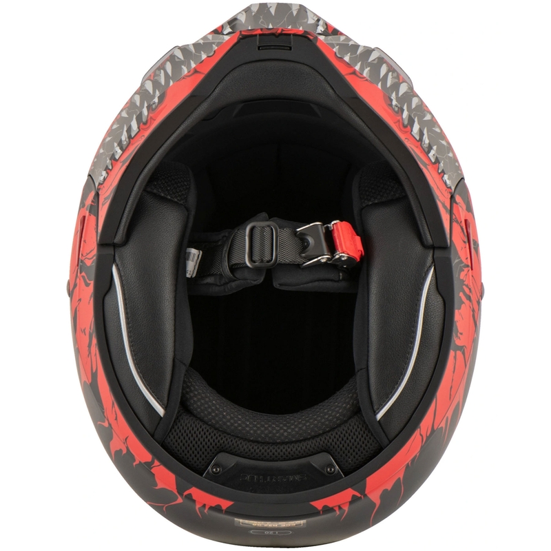 Casco abierto con máscara HJC i20 Scraw MC1SF blanco-rojo-negro - II. calidad