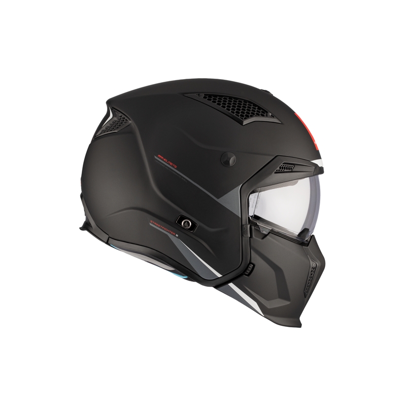 Casco abierto con máscara MT Streetfighter SV S Solid A1 negro mate con visera de iridio - II. calidad