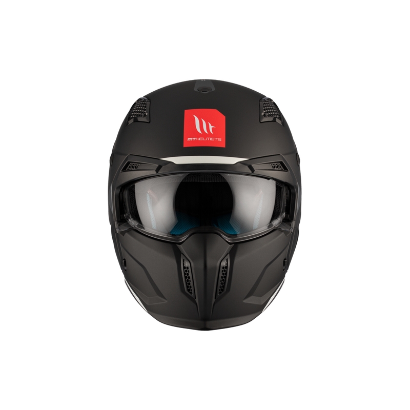 Casco abierto con máscara MT Streetfighter SV S Solid A1 negro mate con visera de iridio - II. calidad