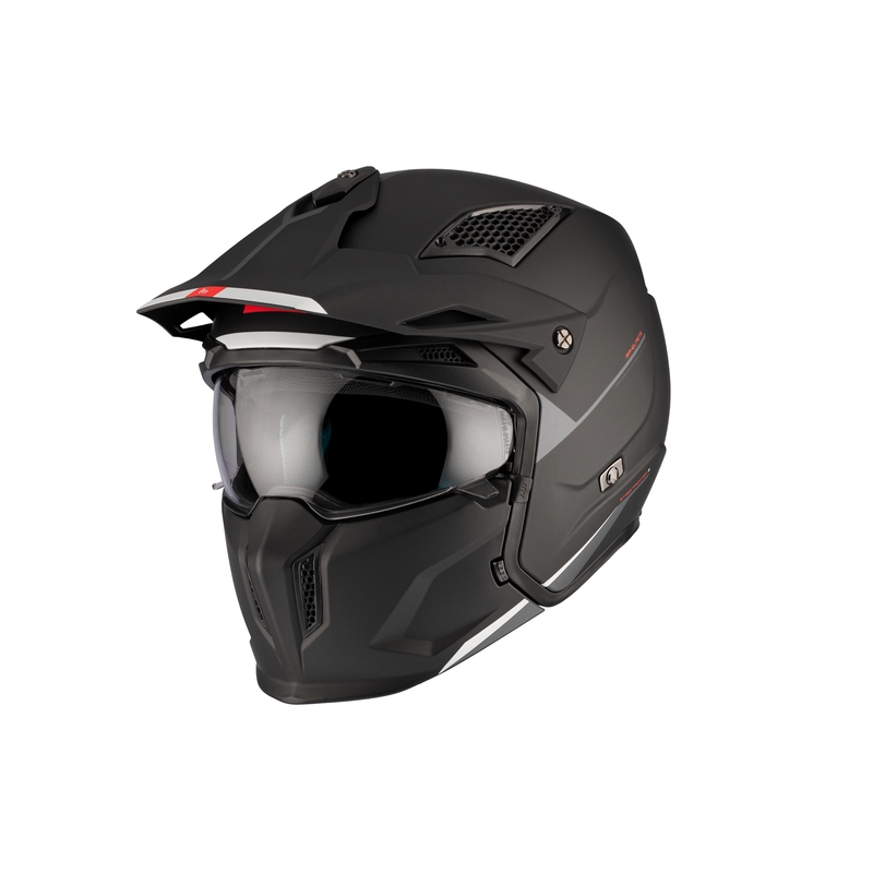Casco abierto con máscara MT Streetfighter SV S Solid A1 negro mate con visera de iridio - II. calidad